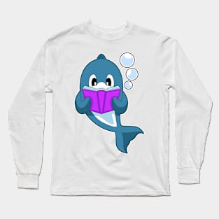 Dolphin Reading Book Long Sleeve T-Shirt